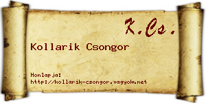 Kollarik Csongor névjegykártya